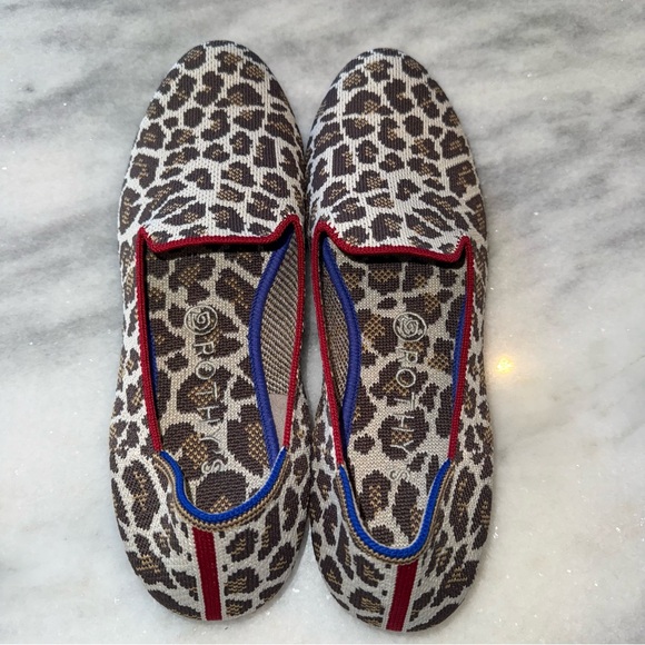 Rothys The Loafer Flats-Mocha Spot Leopard Animal Print-EUC-US Size 9.5 - Picture 5 of 11